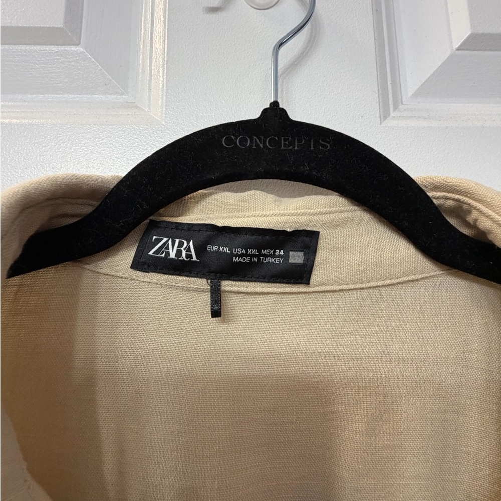 Zara Beige Long Sleeve Dress - Picture 3 of 5